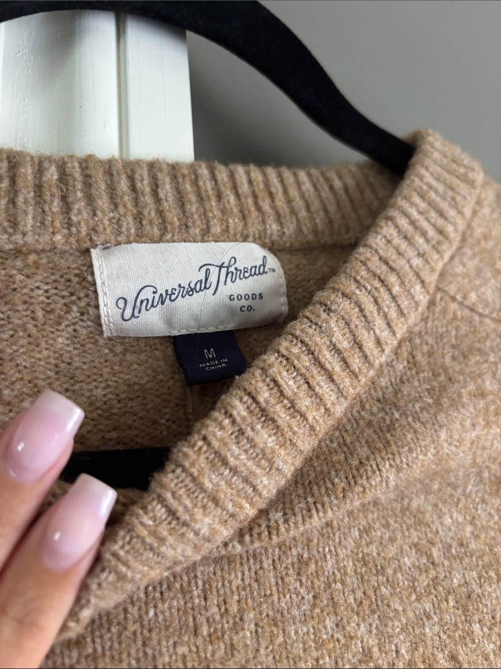 Universal Thread Cropped Crewneck Sweater in Camel Brown - Picture 2 of 2